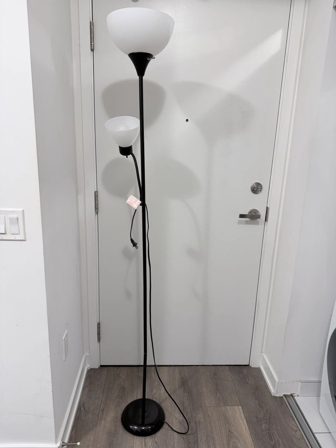 Black floor lamp with reading light