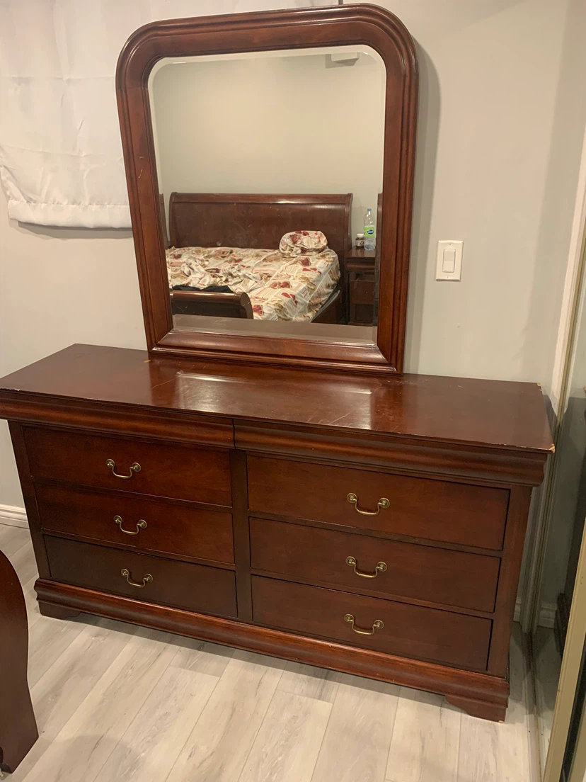 Wooden Dresser with Mirror