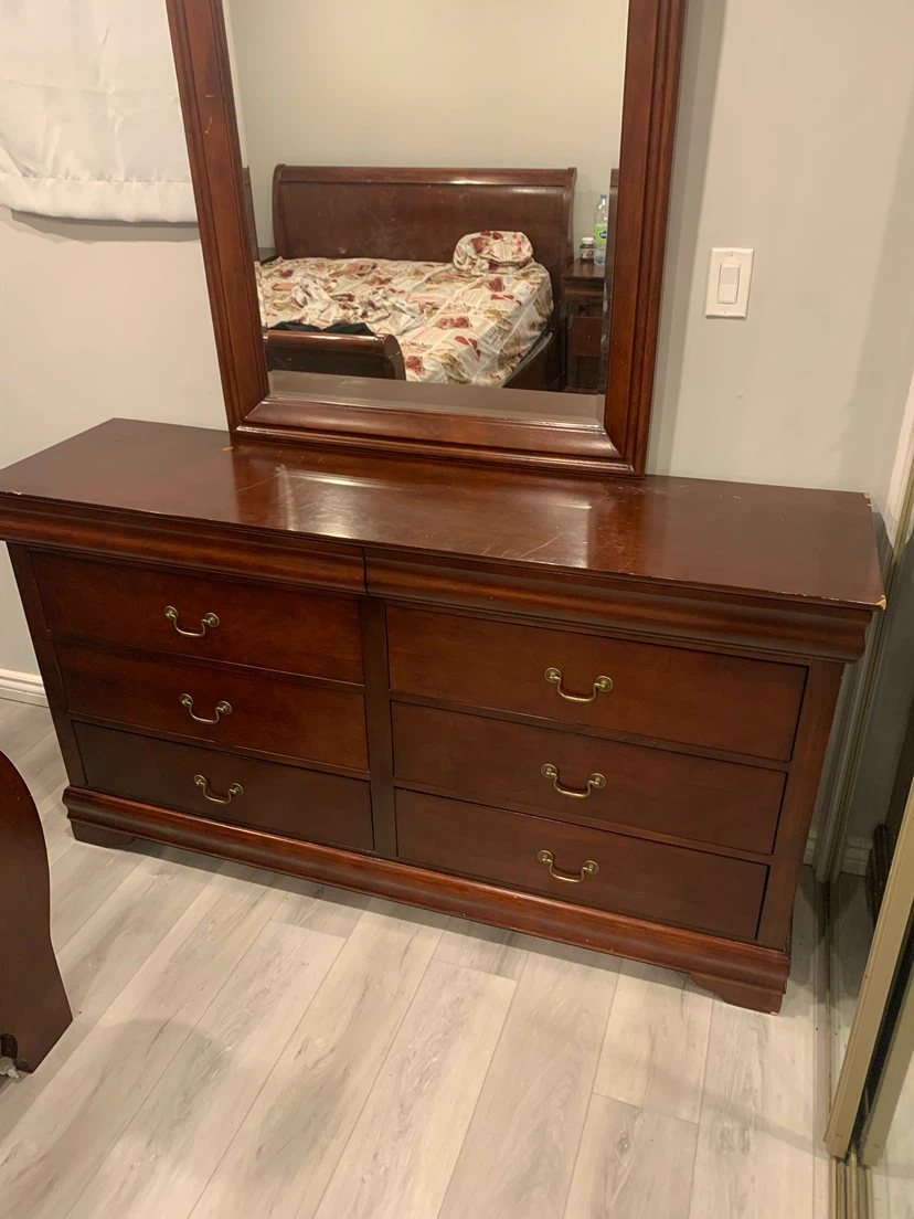 Wooden Dresser with Mirror - photo 2