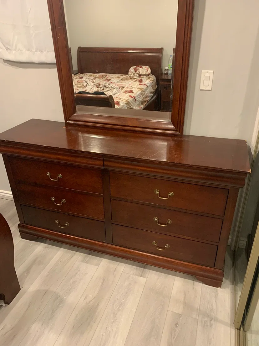 Wooden Dresser with Mirror - photo 2