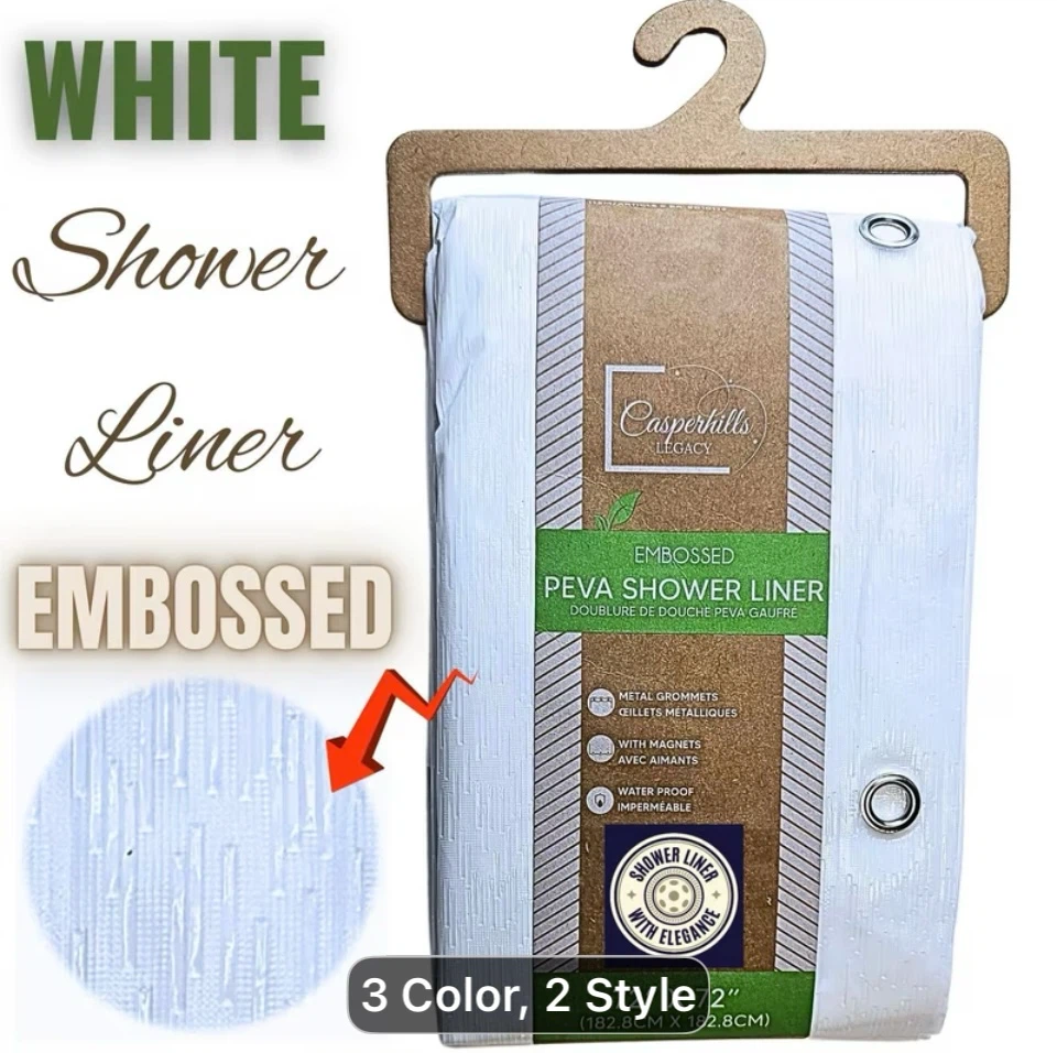 Casperhills Legacy PEVA Heavy Shower Liner with Hooks - photo 2