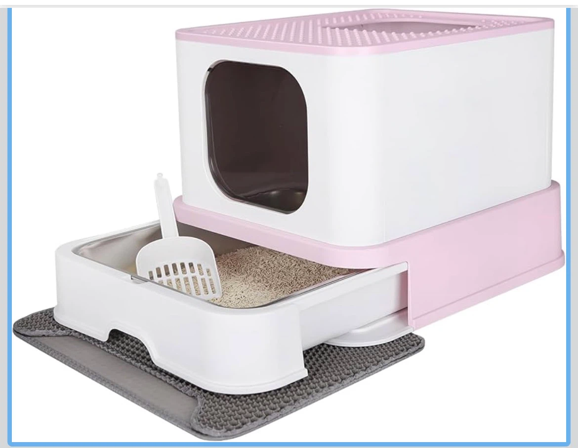 RIZZARI Stainless Steel Enclosed Cat Litter Box NEW!