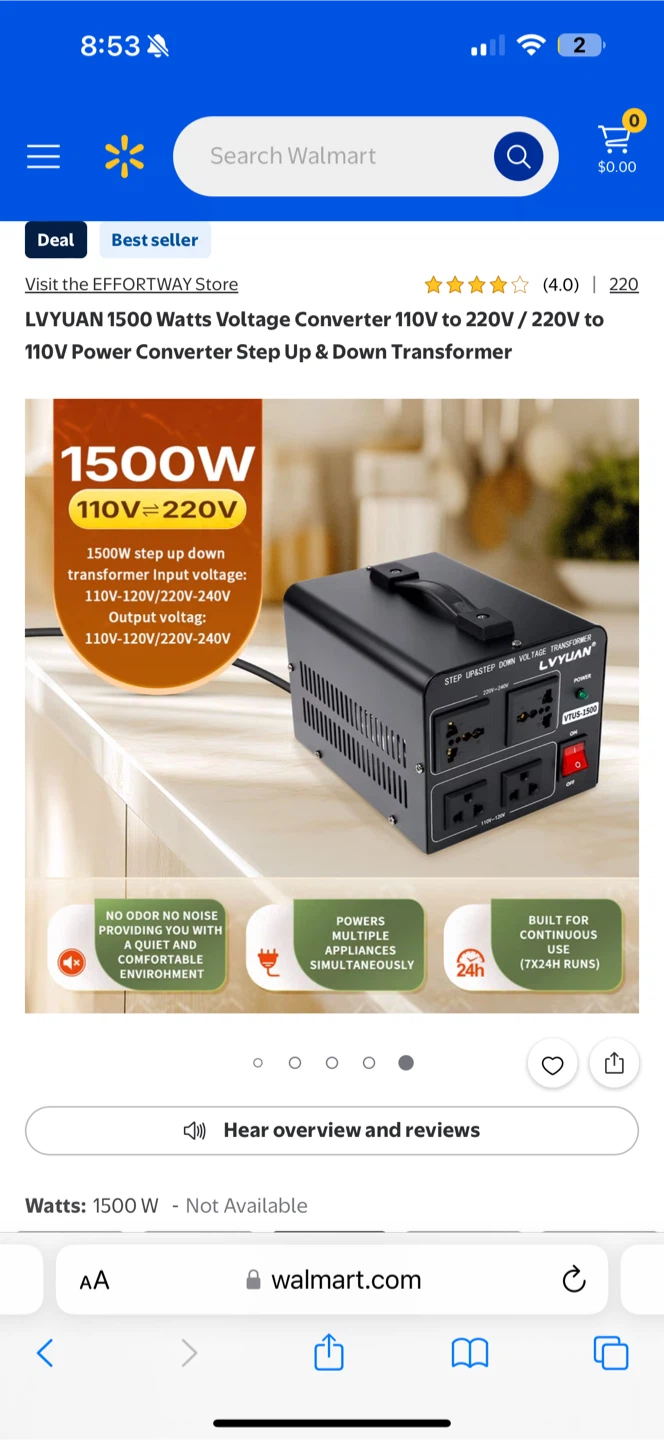 LVYUAN 1500W Voltage Converter Transformer VTUS-1500 - photo 5