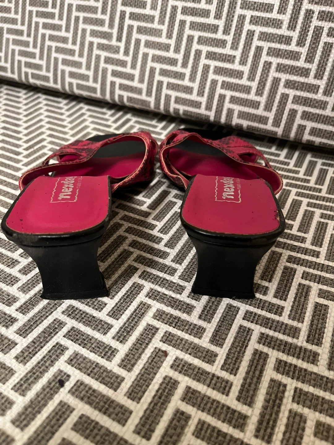 Nexday Red Snake Print Sandals Size 6 - photo 3