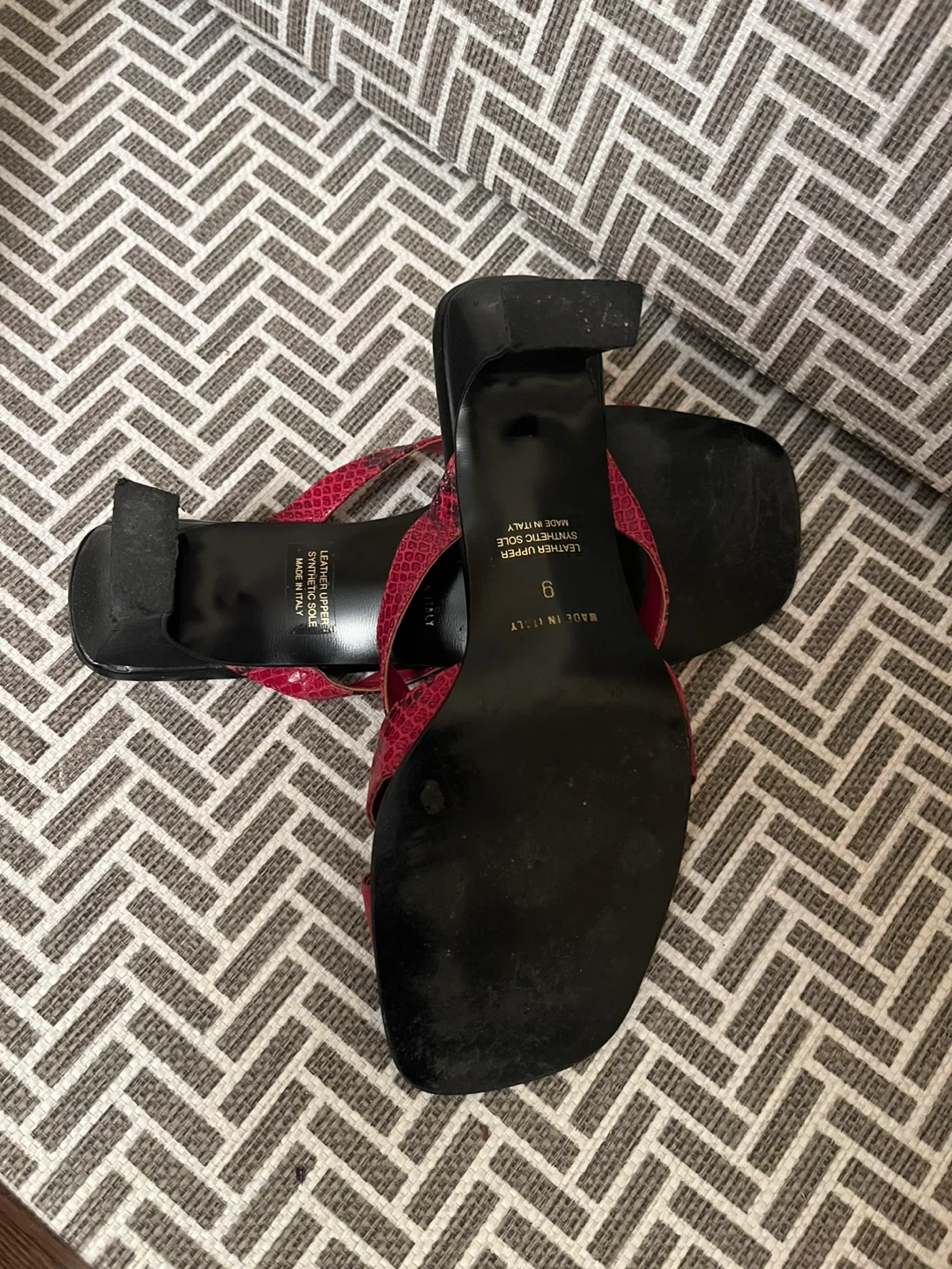 Nexday Red Snake Print Sandals Size 6 - photo 4