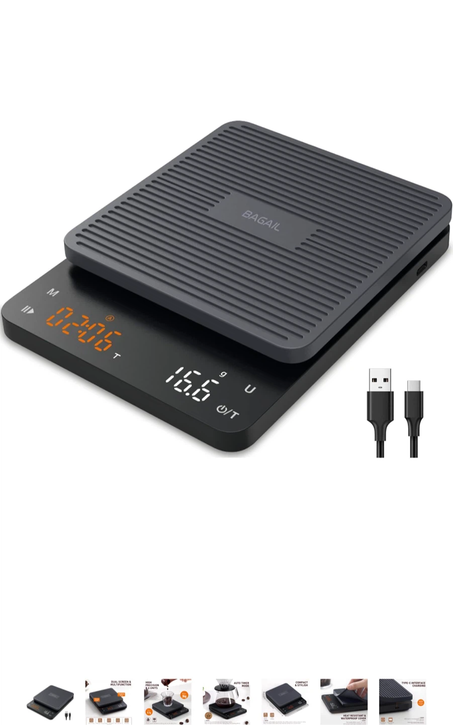 BAGAIL Electronic Coffee Scale EK2912R