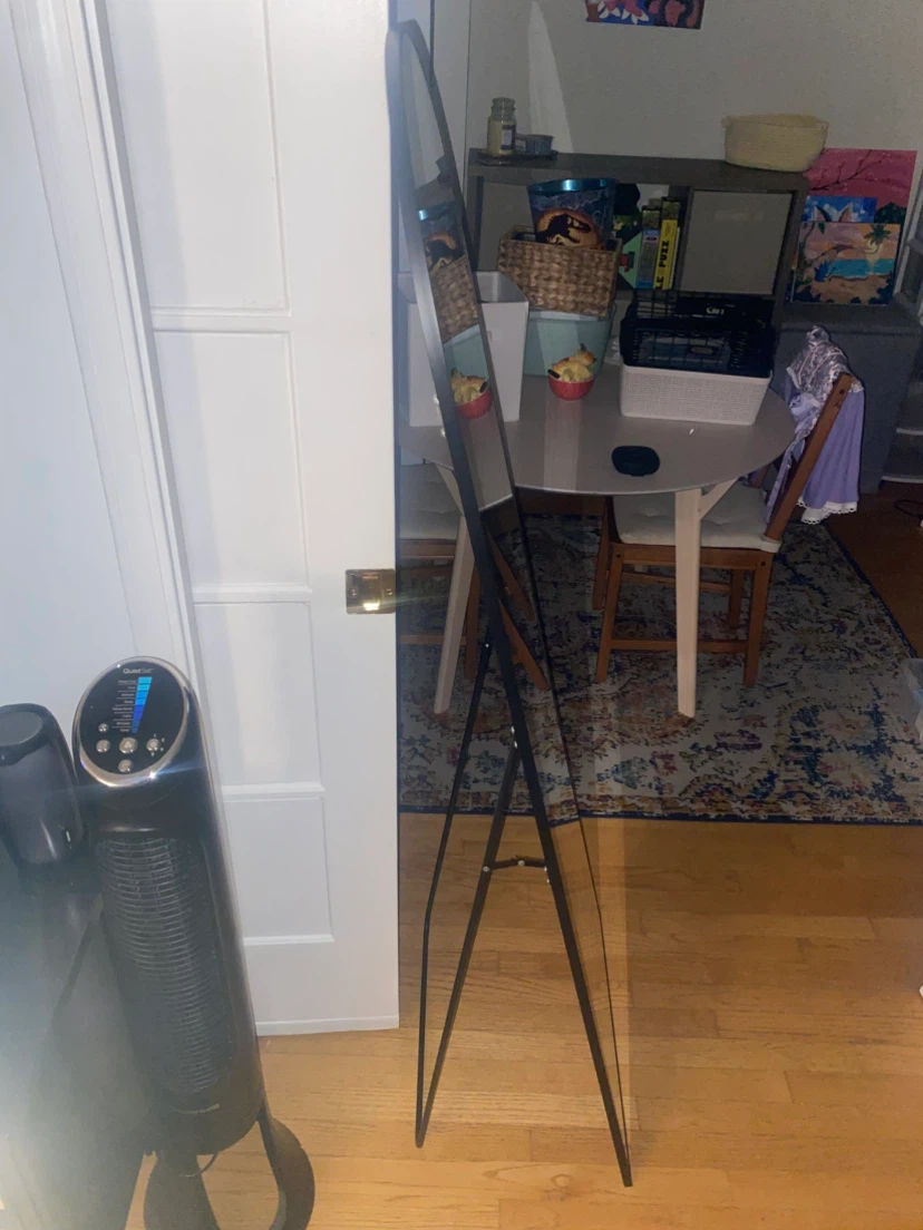 Arched Full Length Floor Mirror, Black - photo 3