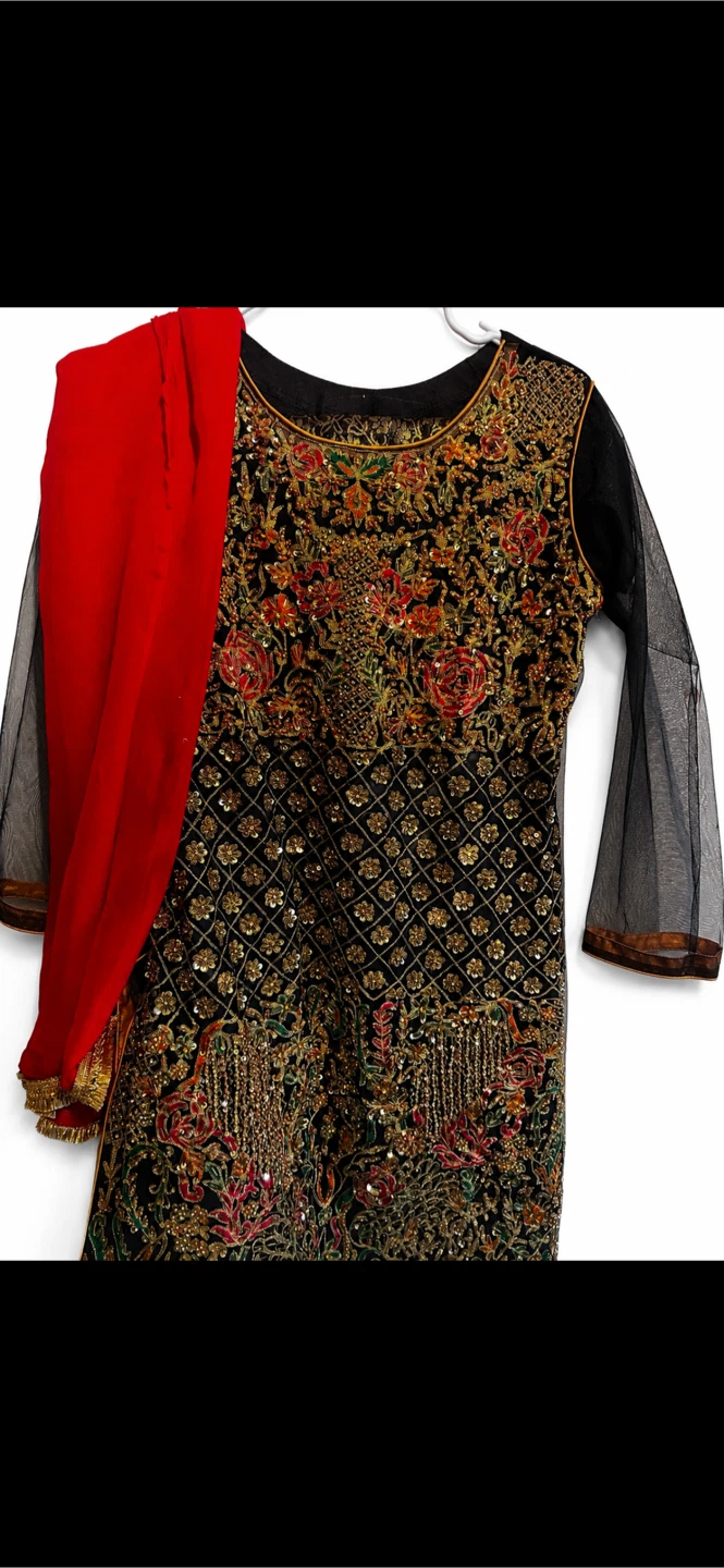 Embroidered Blue and Gold Traditional Outfit - photo 5