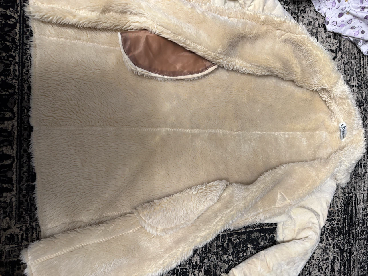 Cream Faux Shearling Long Coat - photo 4