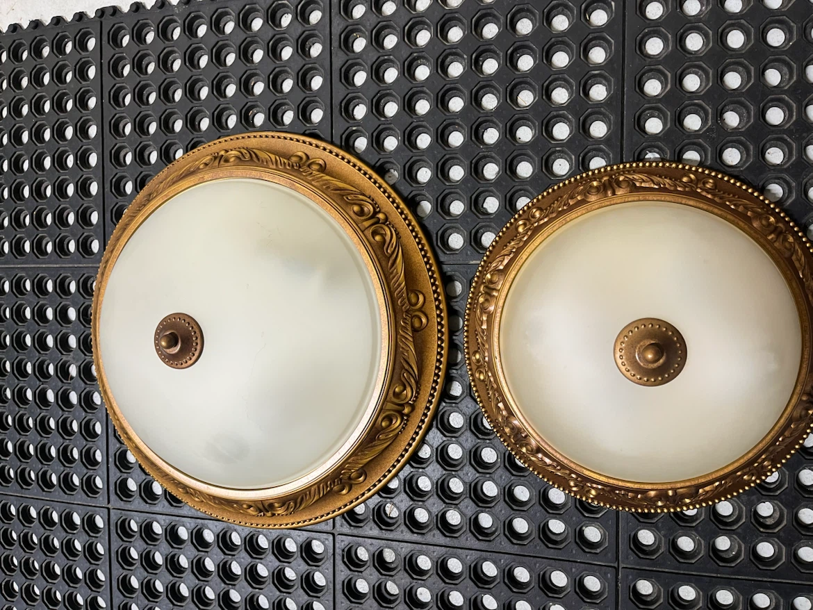 Set of Two Decorative Flush Mount Ceiling Lights