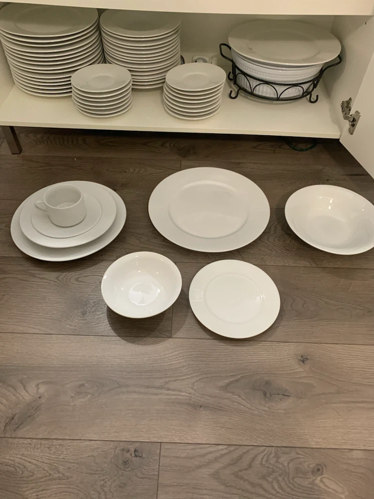 Large White Dinnerware Set of 12