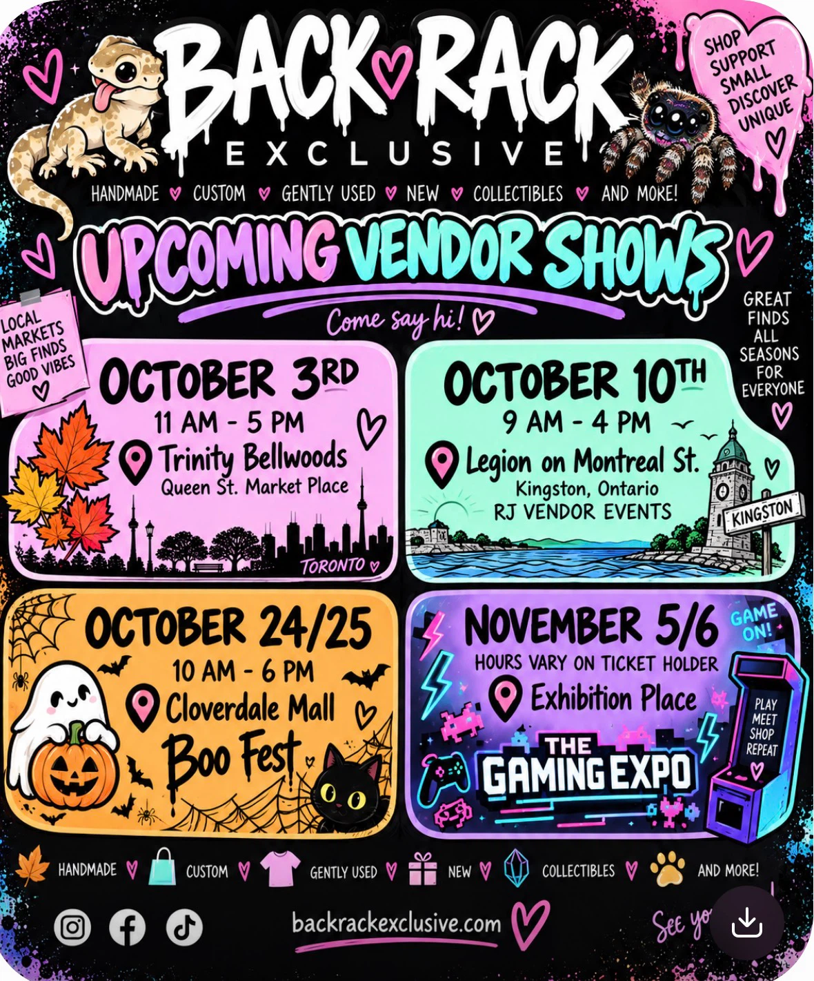 Back Rack Exclusive Upcoming Vendor Shows Schedule
