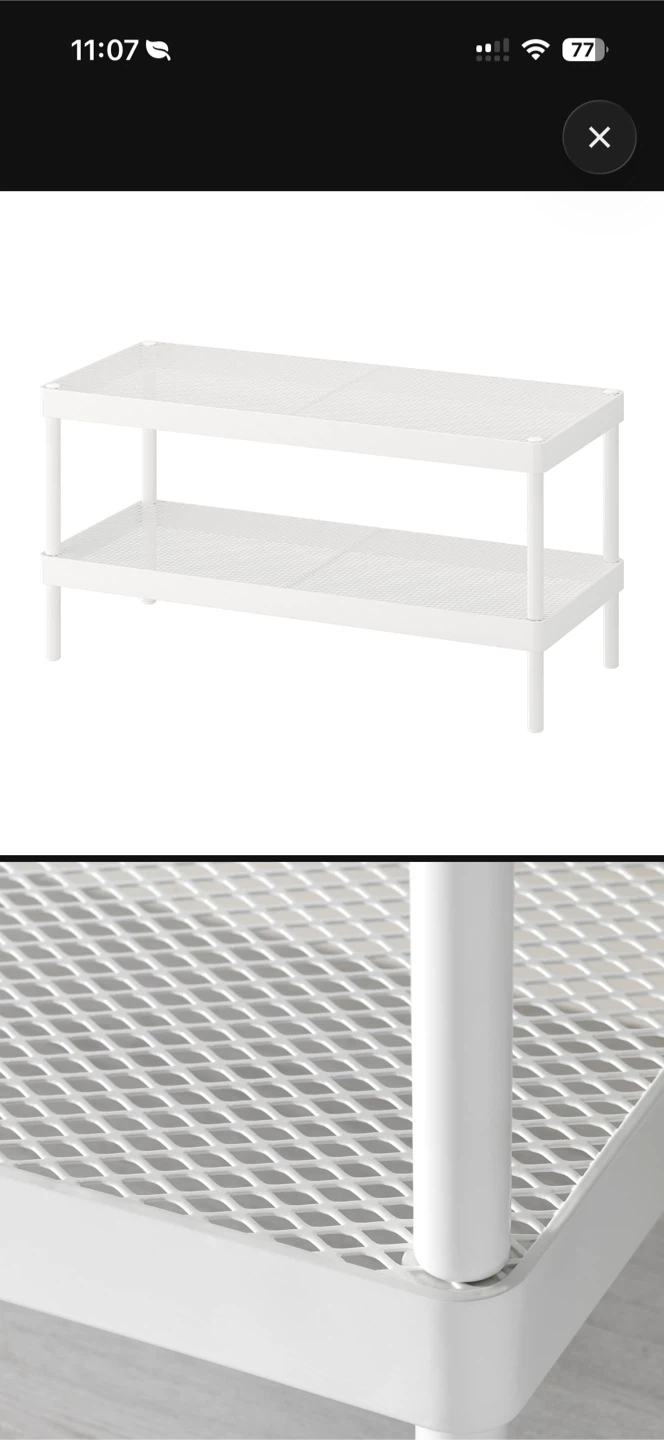 IKEA white metal shoe rack
