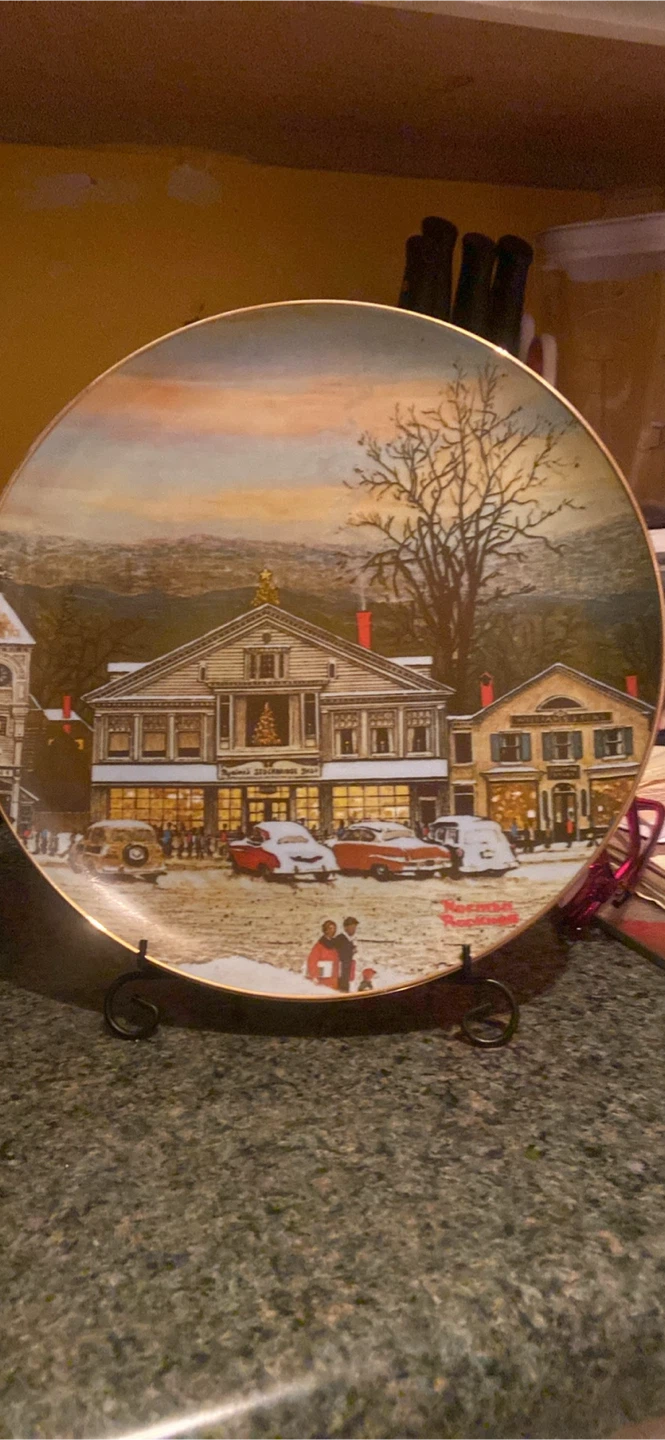 Norman Rockwell Stockbridge in Winter Collector Plate