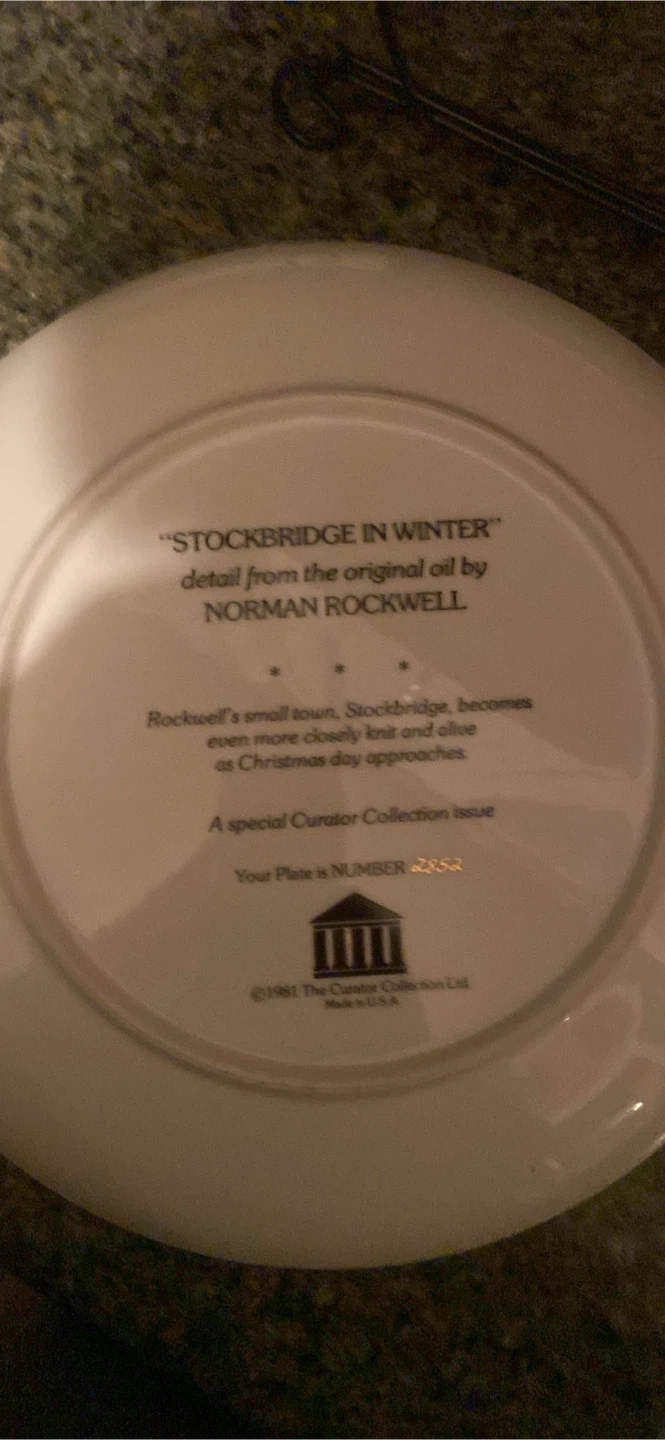 Norman Rockwell Stockbridge in Winter Collector Plate - photo 2