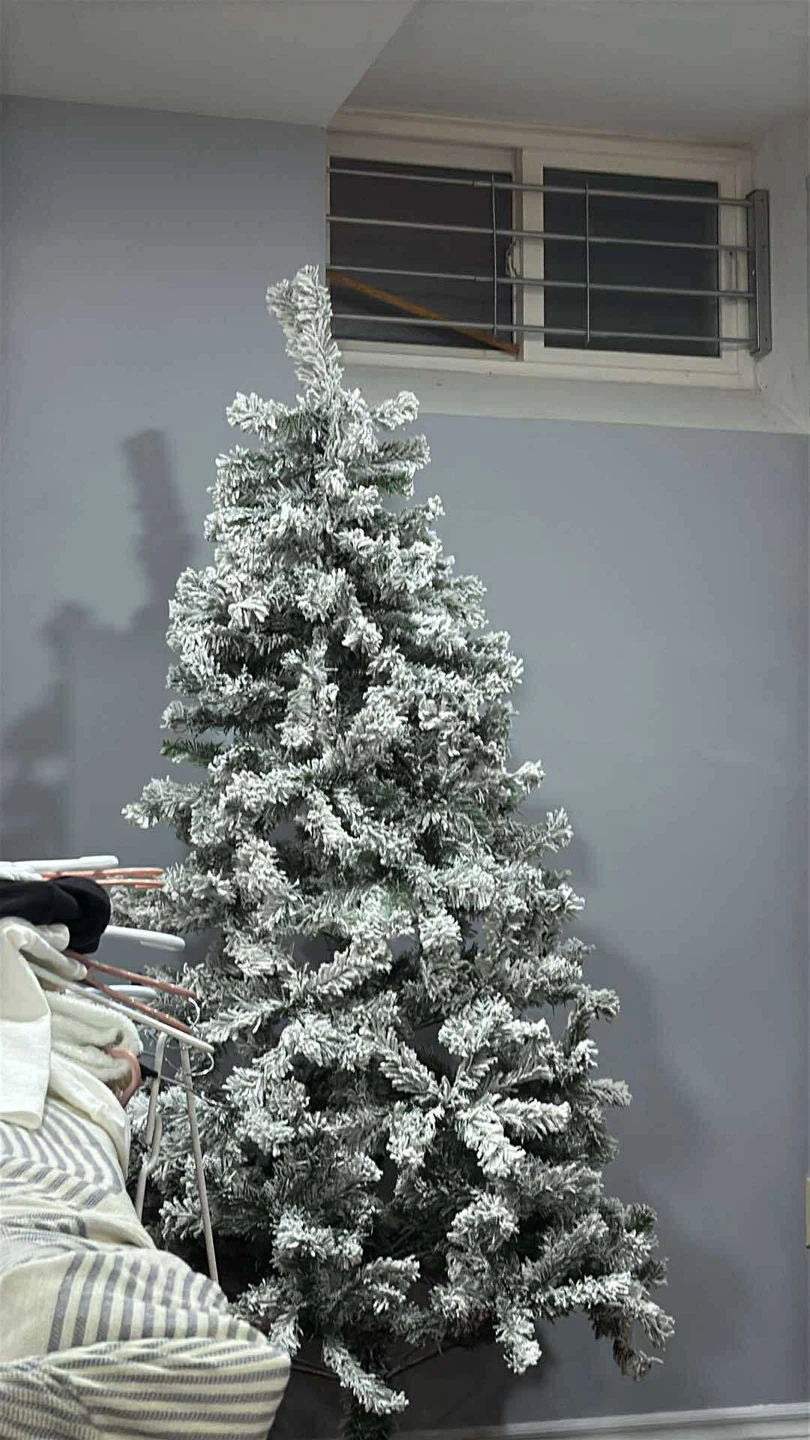 Flocked Artificial Christmas Tree with Lights - photo 2