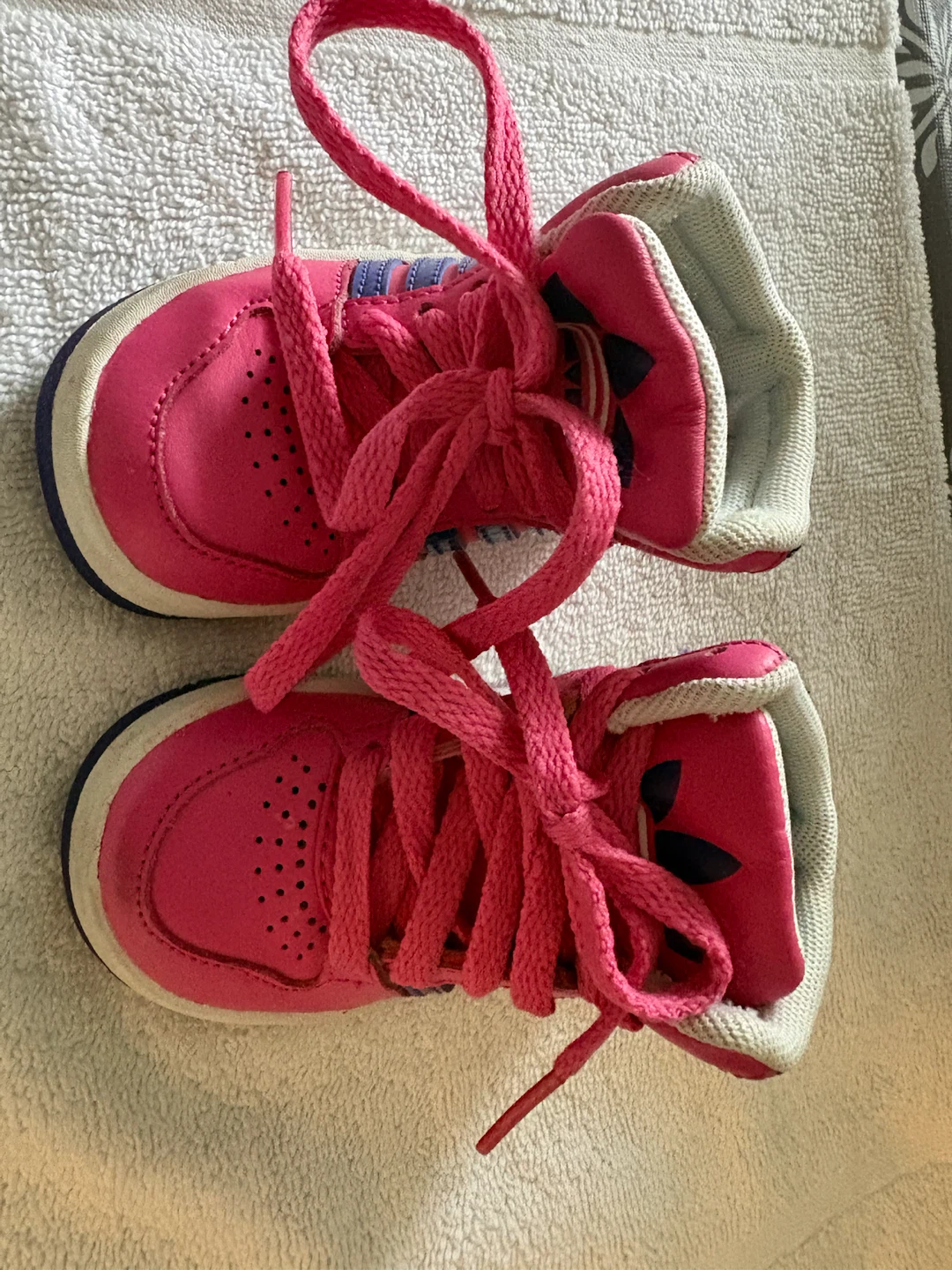 Adidas pink high top infant/toddler shoes size 4