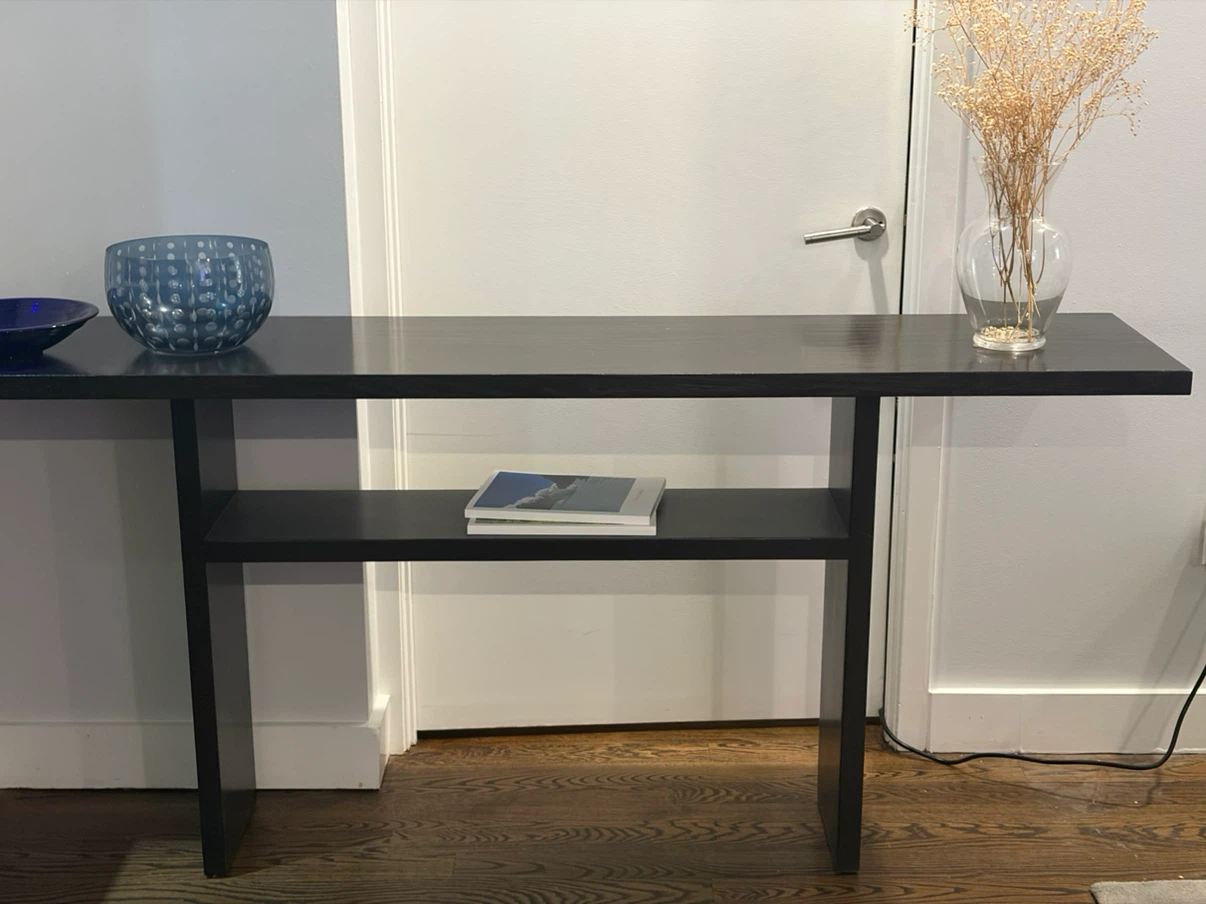 Black wood side / back table