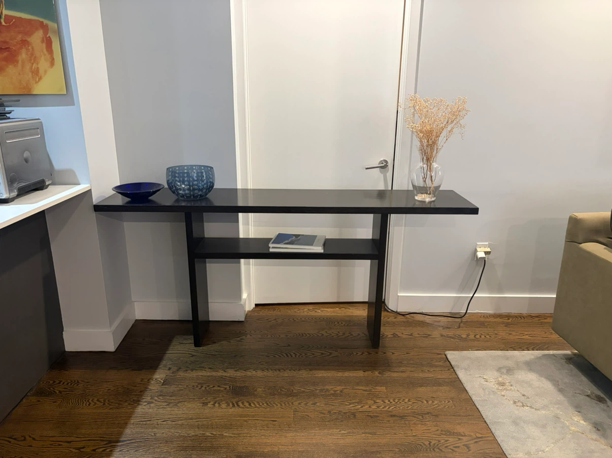 Black wood side / back table - photo 2