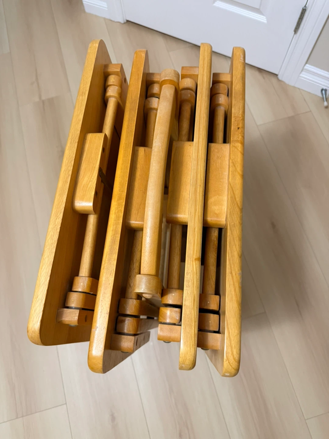 Set of 4 Wooden Folding TV Trays with Stand - photo 2