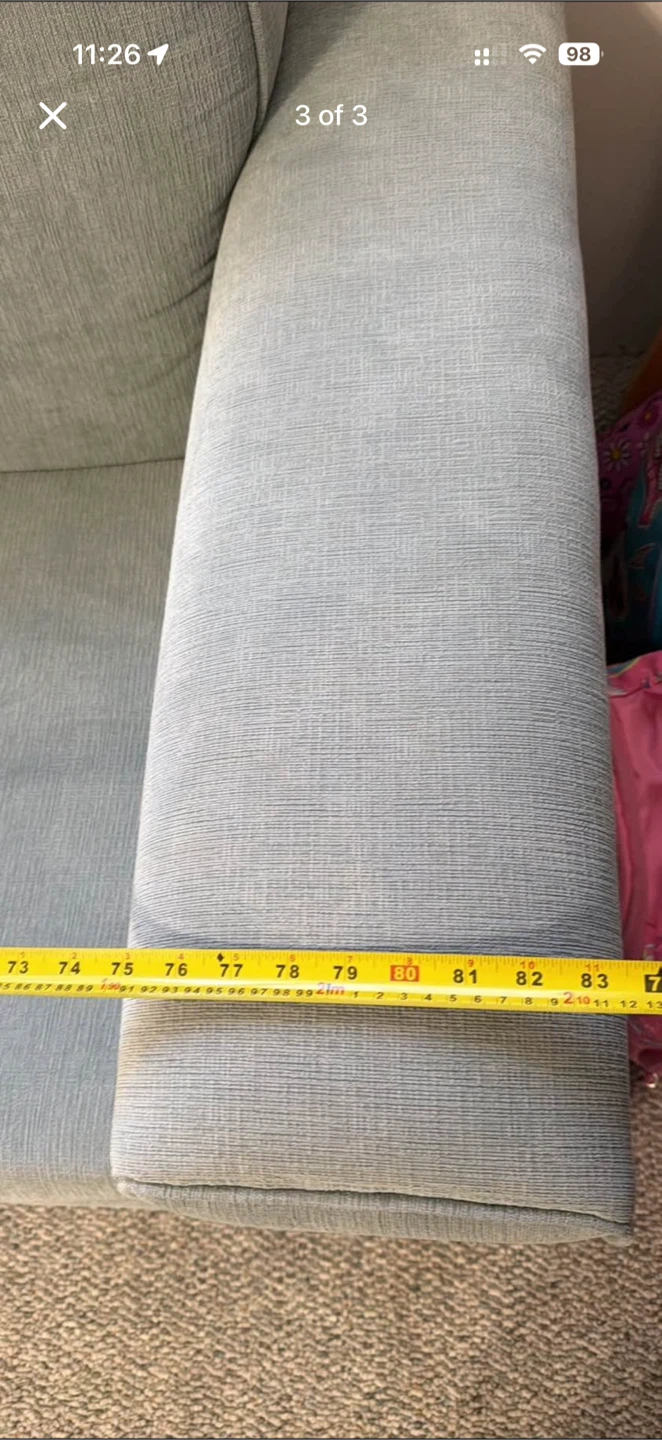 Light Blue Three-Seater Sofa - photo 3