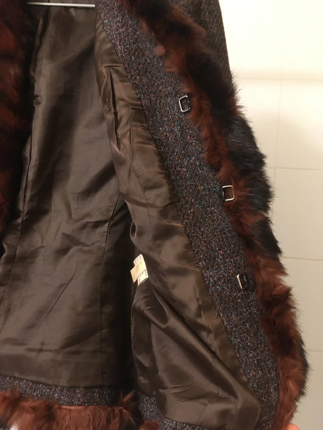 RESUME Women's Brown Tweed Coat with Fur Trim - photo 3