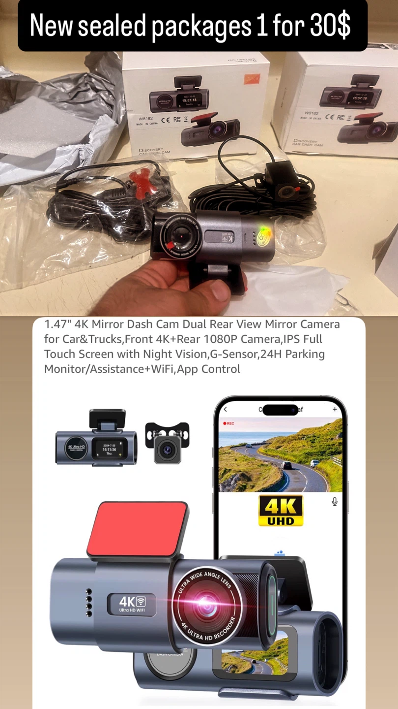 4K Dual Lens Dash Cam with WiFi and App Control - photo 2