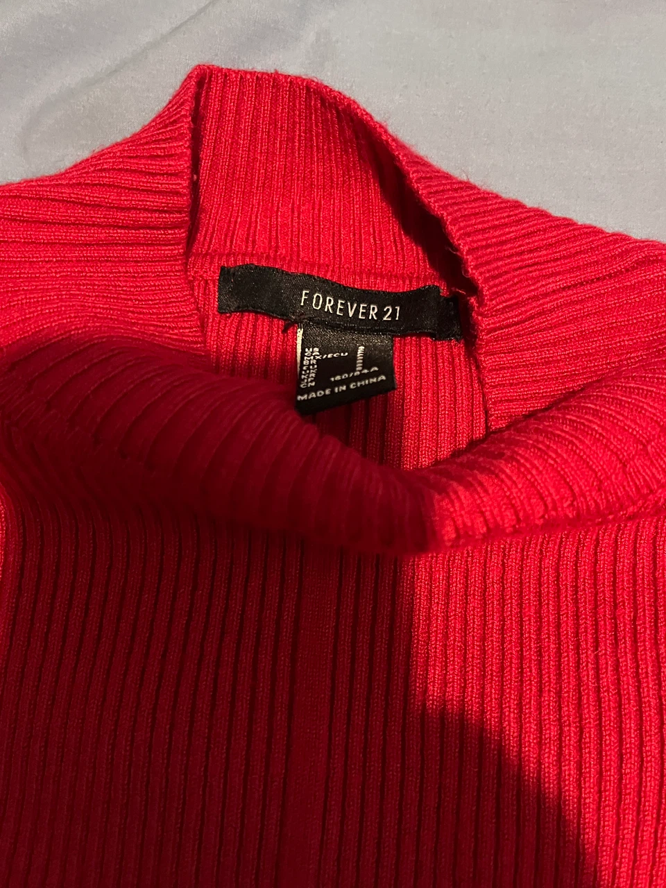 Forever 21 Ribbed Mock Neck Top Red - photo 2