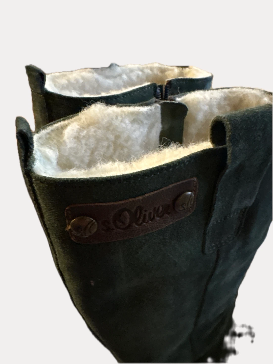s.Oliver Suede Tall Boots - Green, Size 38 - photo 4