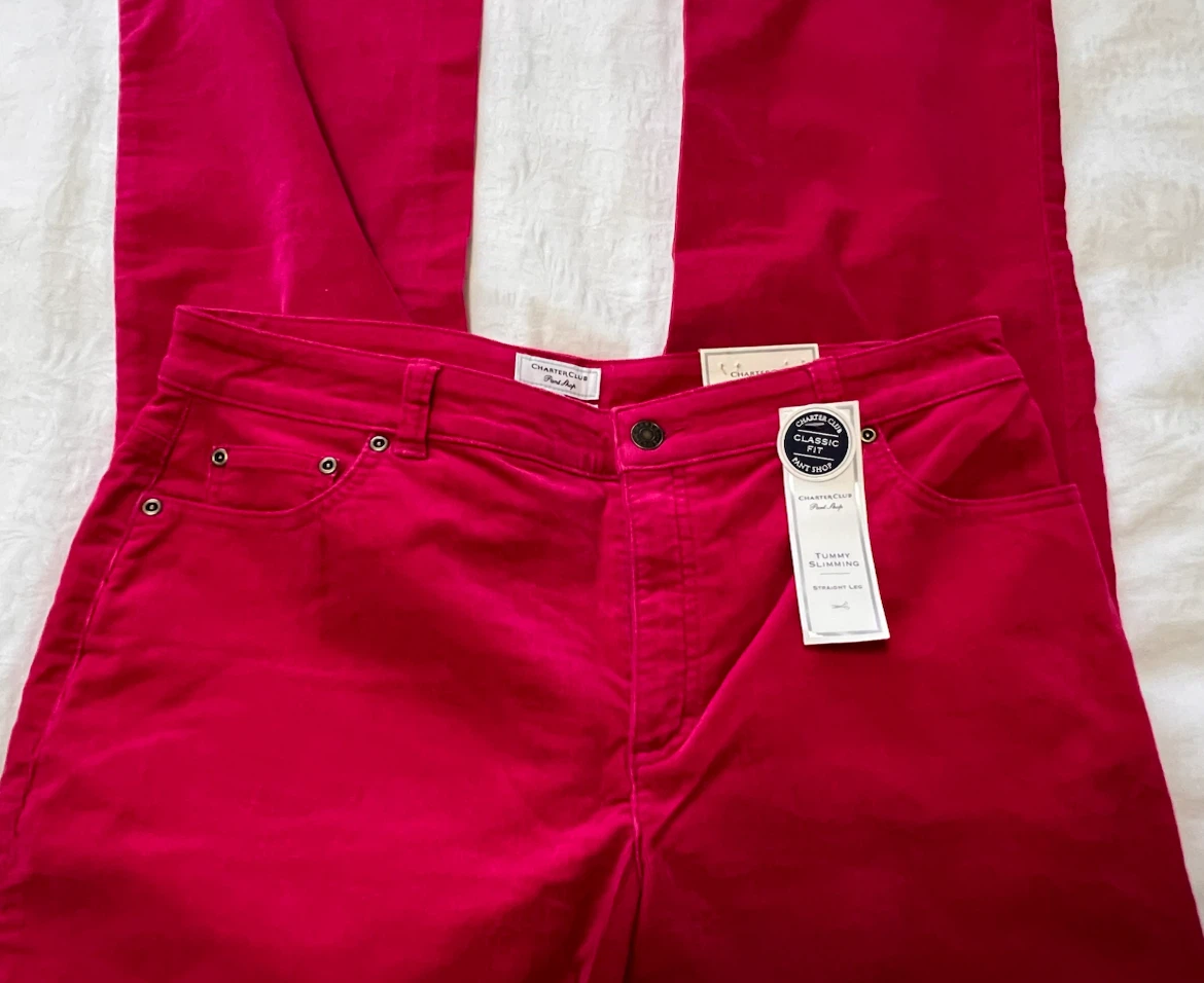 Charter Club Size 12 Pink Corduroy Trousers - photo 4