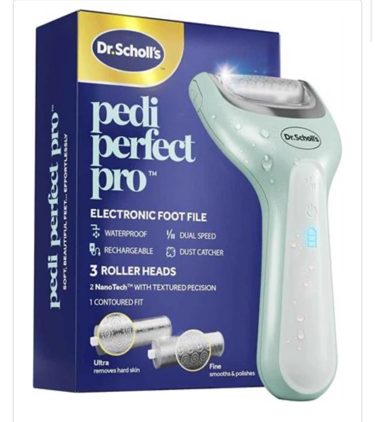 Dr. Scholl's Pedi Perfect Pro Foot File, Waterproof