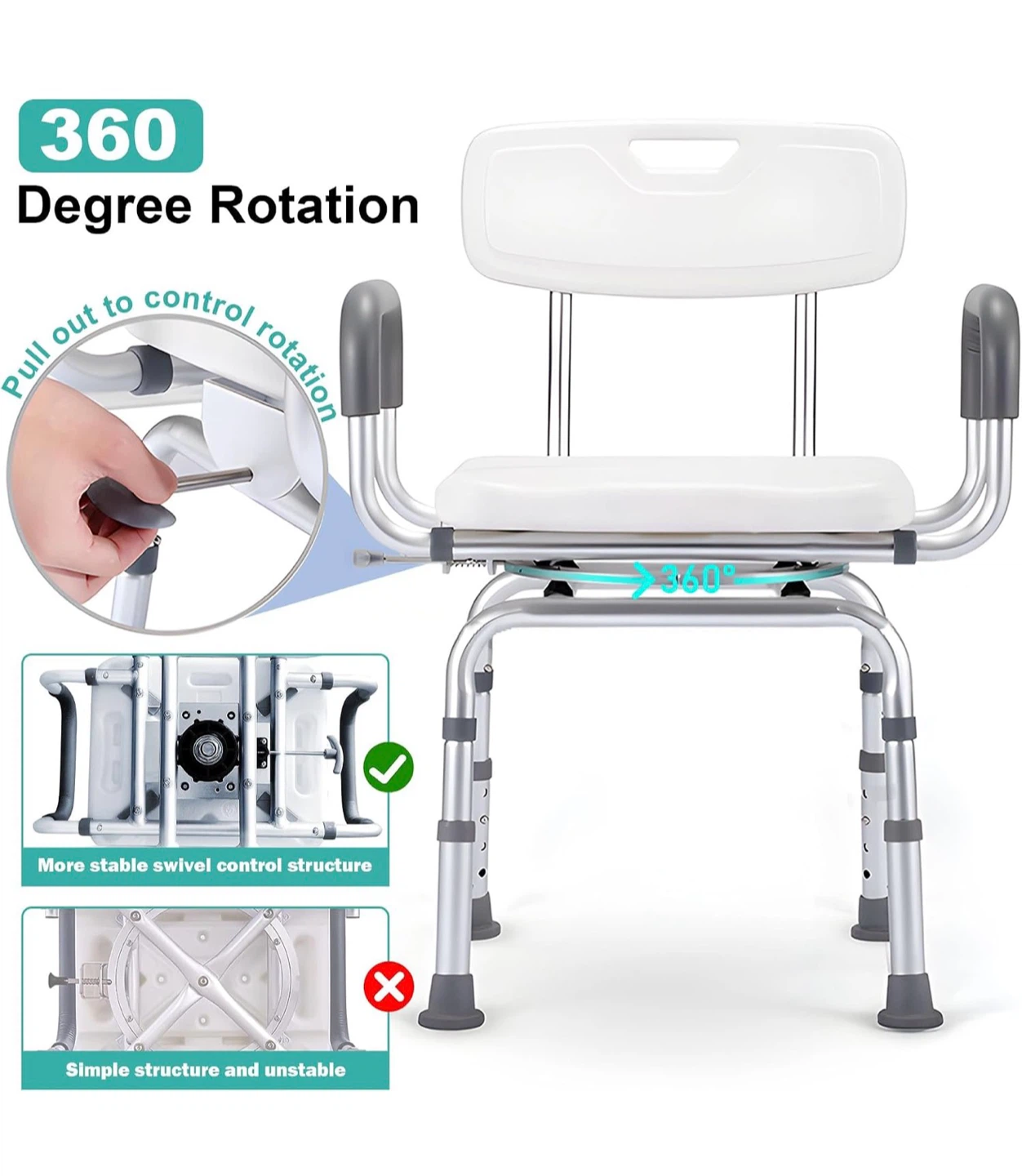 360-Degree Swivel Shower Chair 360 - photo 3