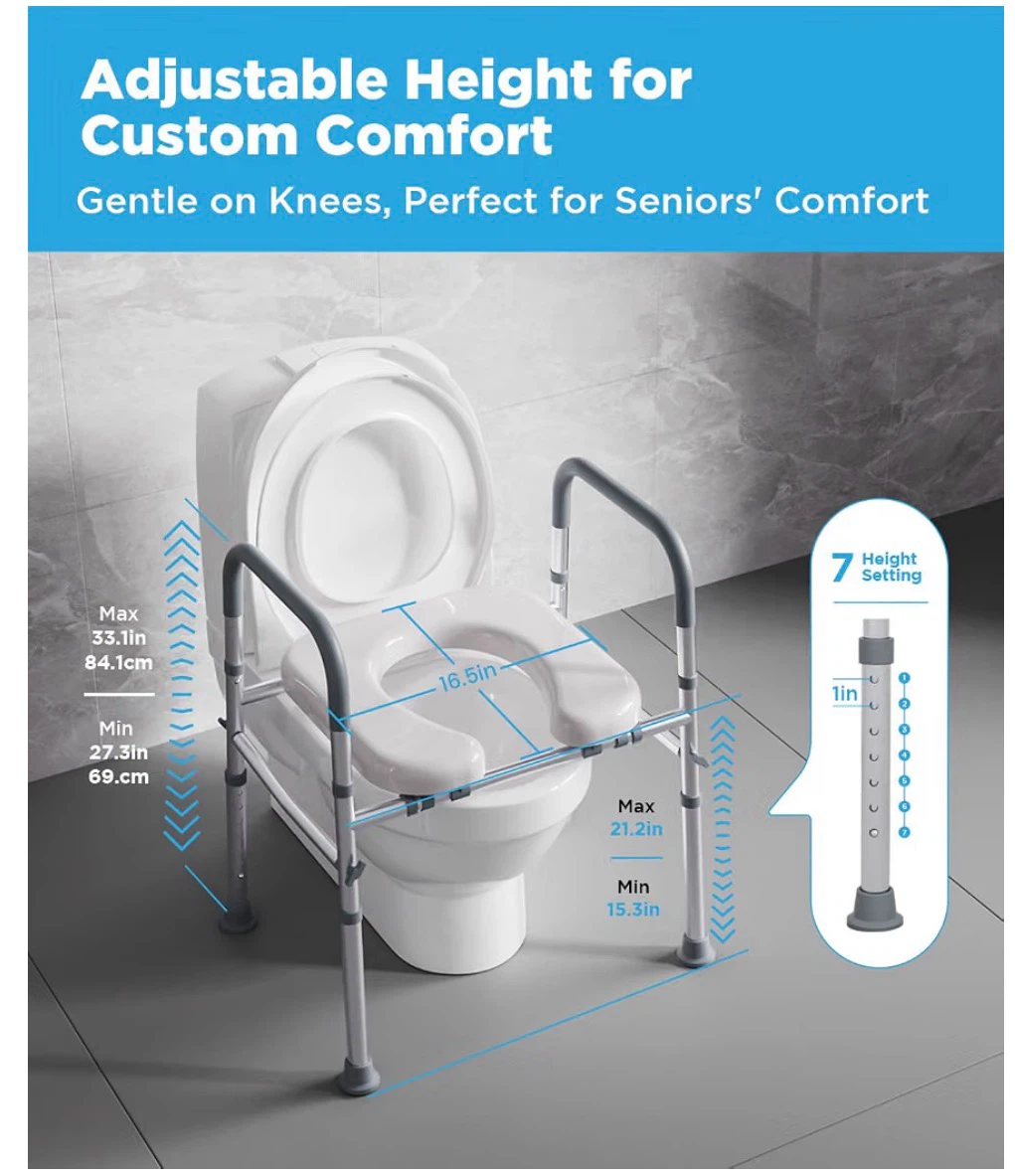 Adjustable Raised Toilet Seat with Handles - photo 2