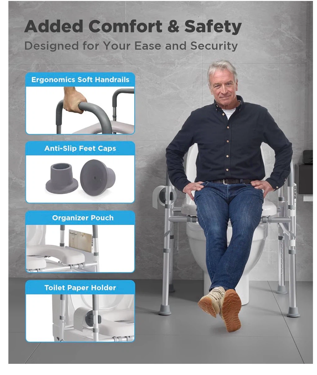 Adjustable Raised Toilet Seat with Handles - photo 4