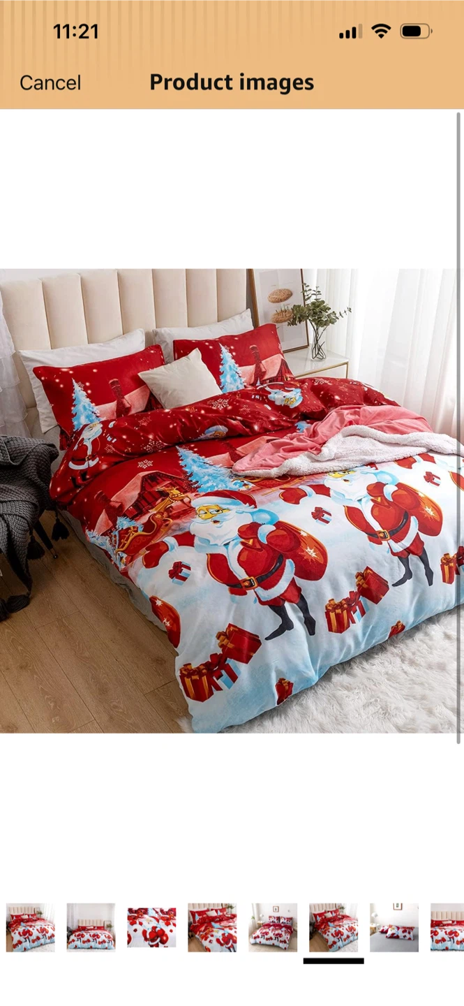 New-Christmas Santa Claus Duvet cover with 2 pillow Covers Only