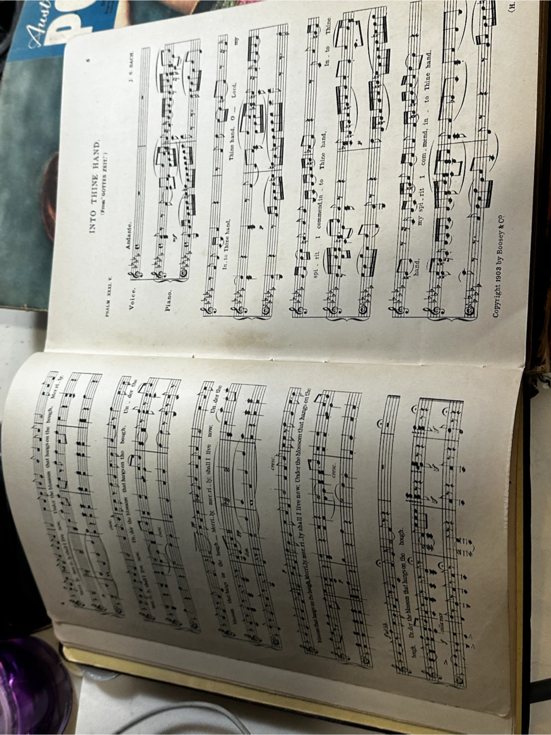 Antique 1903 A Golden Treasury of Song Vol I Boosey Co - photo 3