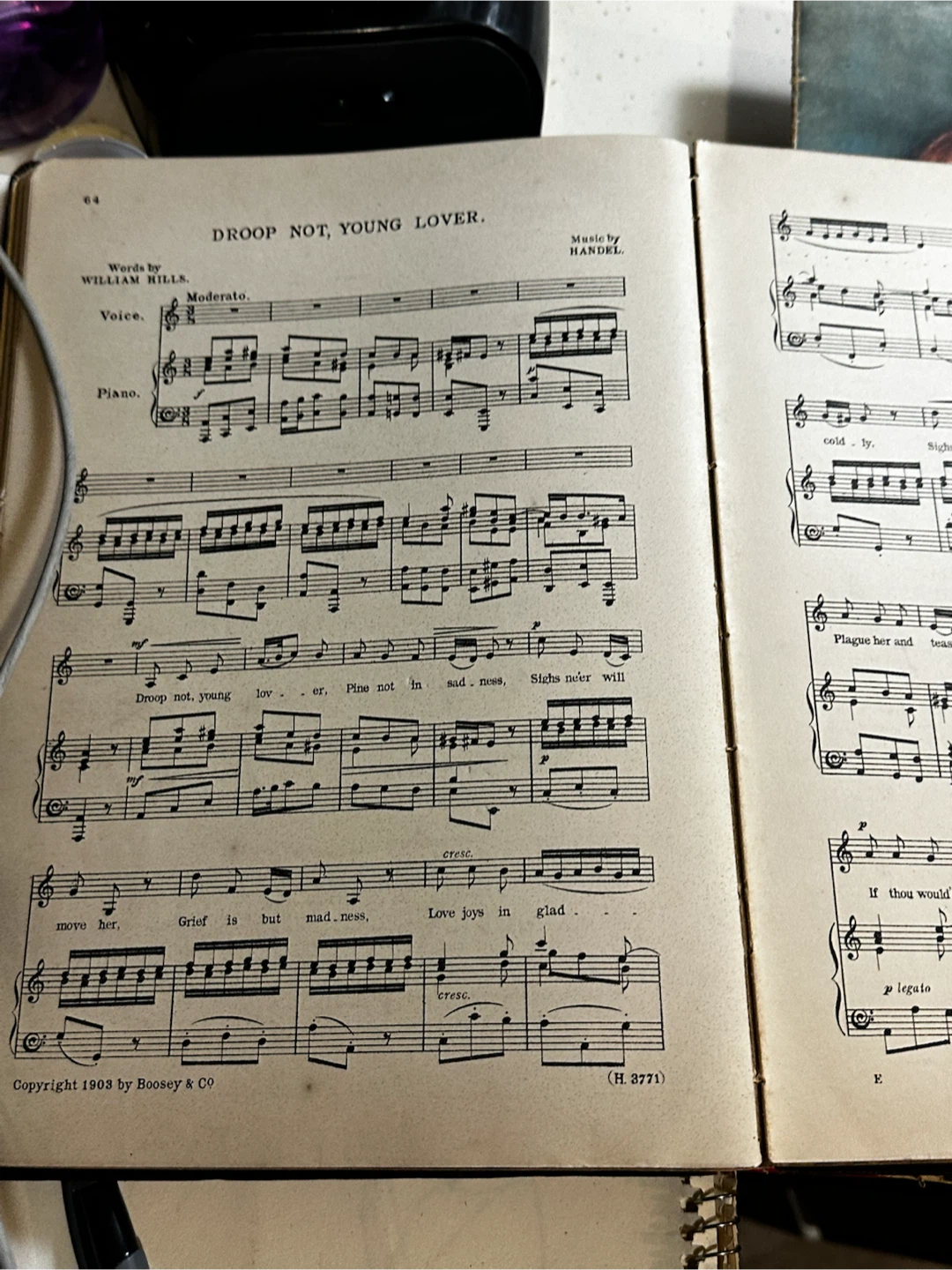 Antique 1903 A Golden Treasury of Song Vol I Boosey Co - photo 4