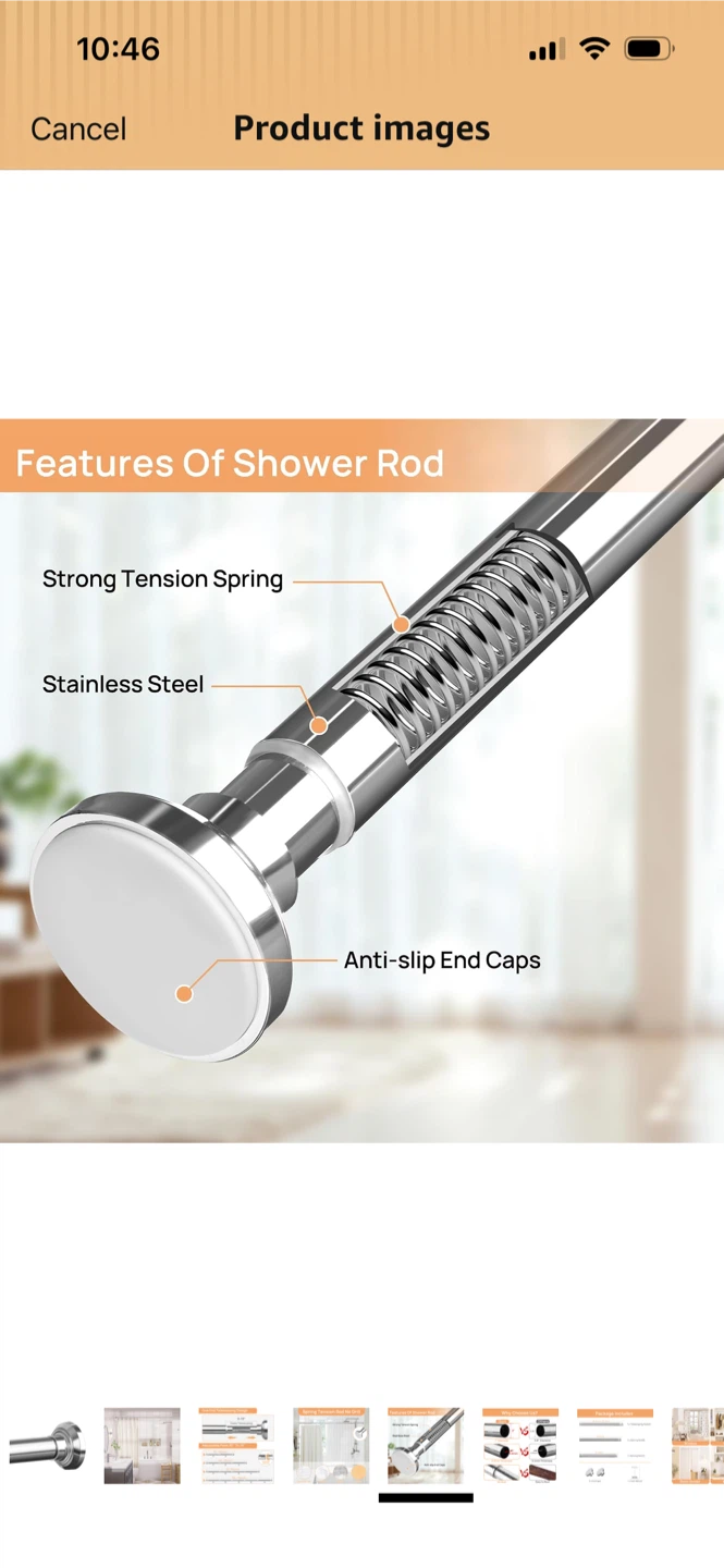 New-EnjoyBasics No Drill Tension Shower Rod - photo 4