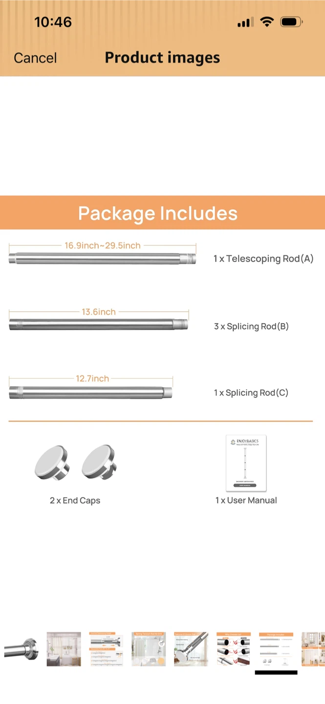 New-EnjoyBasics No Drill Tension Shower Rod - photo 5