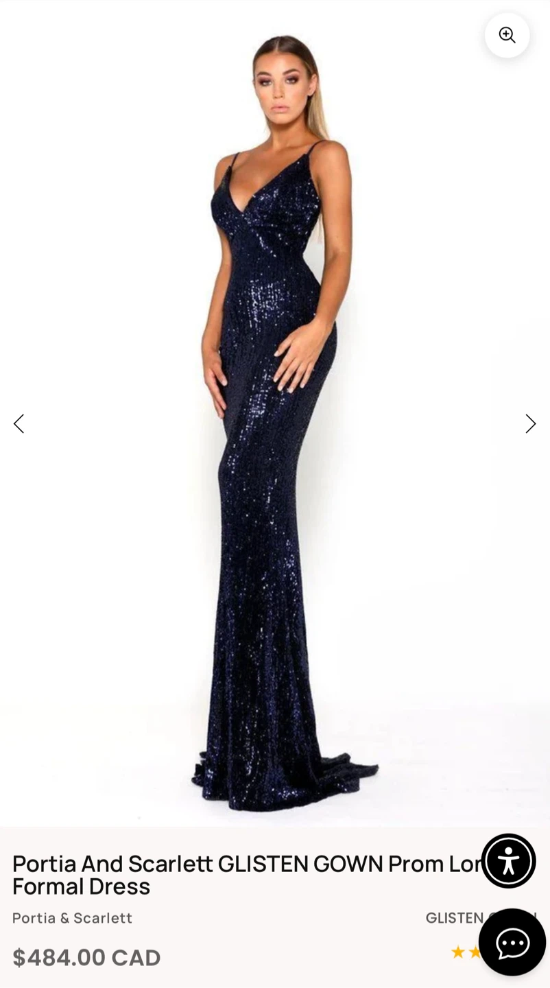 Portia And Scarlett GLISTEN GOWN Prom Long Formal Dress in Navy