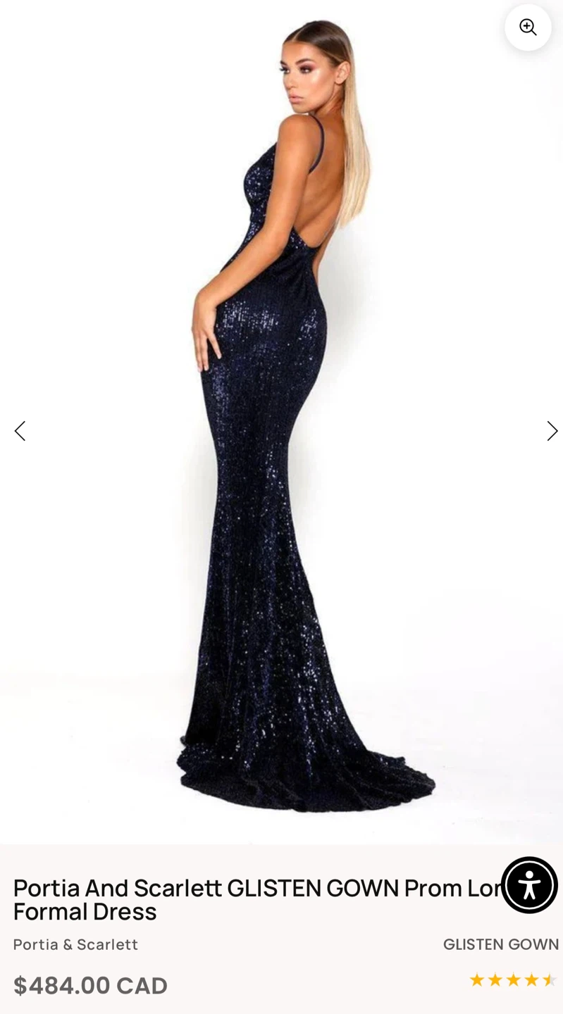 Portia And Scarlett GLISTEN GOWN Prom Long Formal Dress in Navy - photo 2