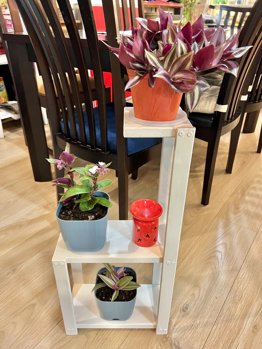 PLANT STAND, made of pinewood, white