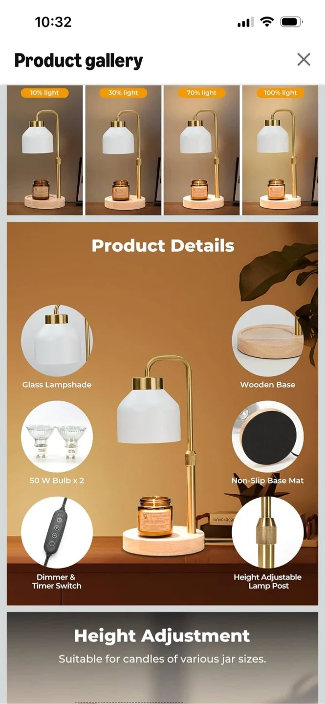 New-Adjustable Candle Warmer Lamp - photo 4
