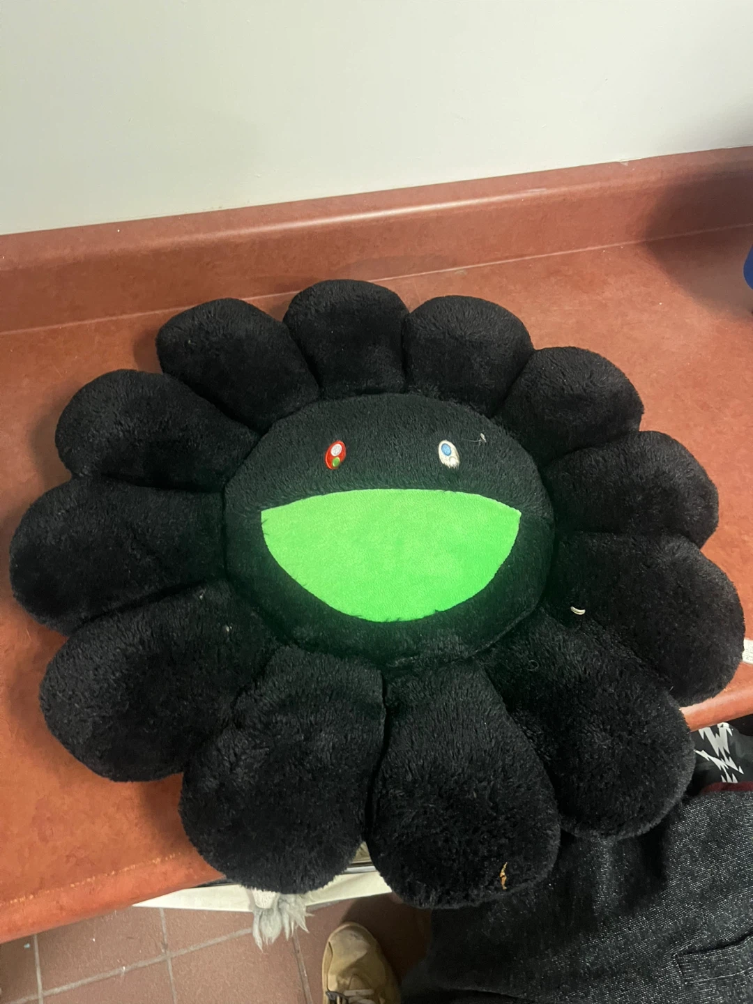 Takashi Murakami Flower Plush Cushion Black