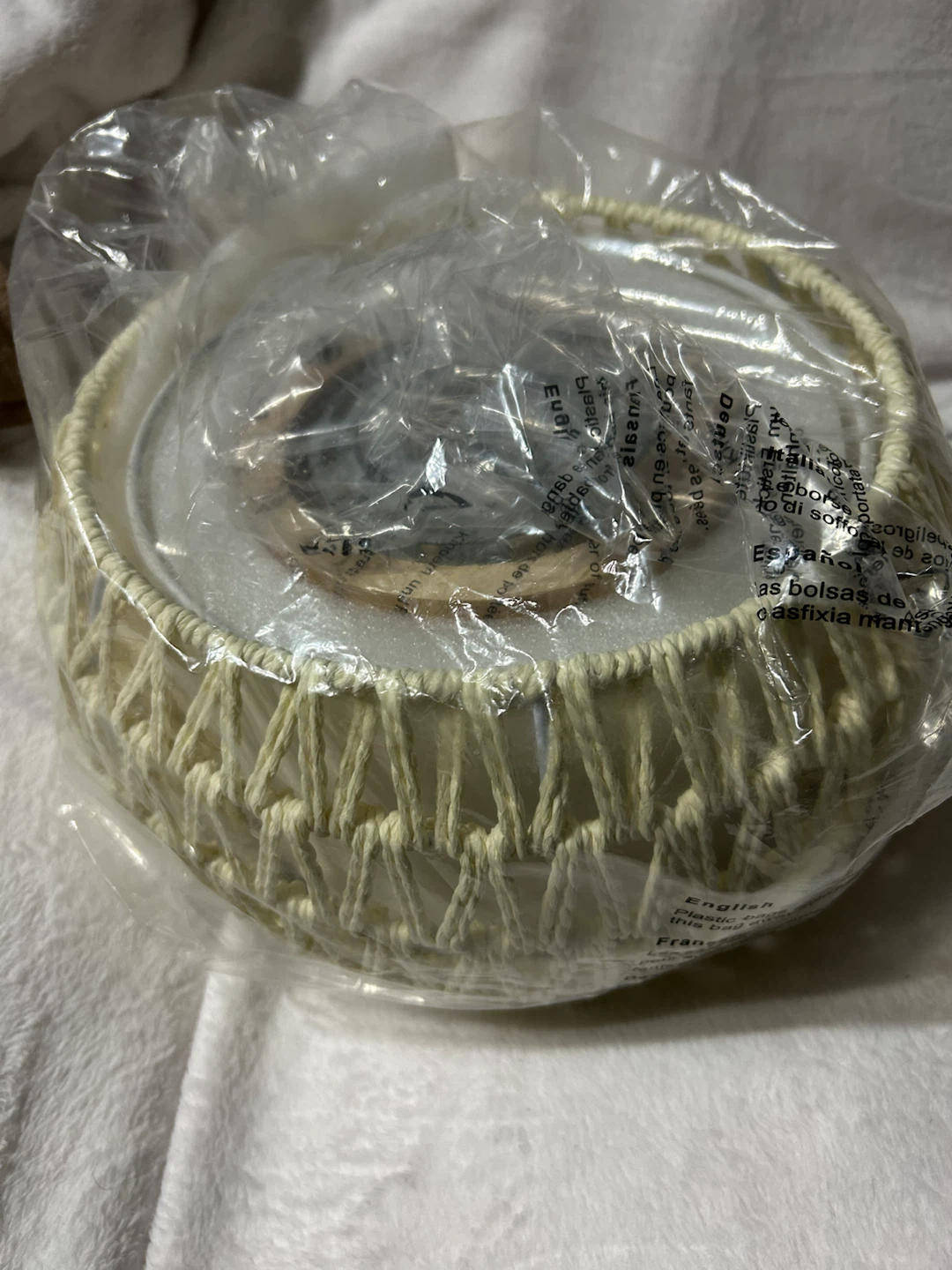 New-Boho Style Cream White Rattan Ceiling Light - photo 5