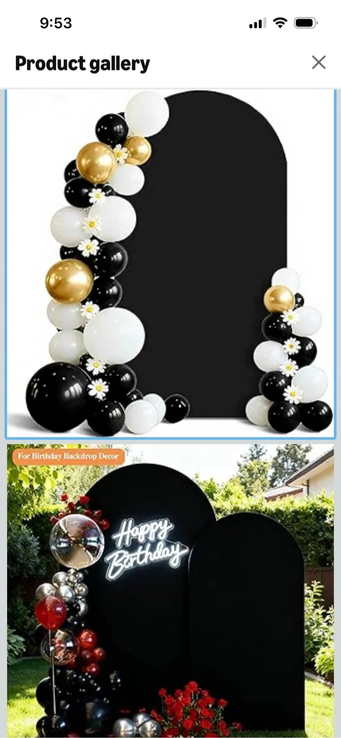 New-8ft Black Arch Backdrop Spandex Cover