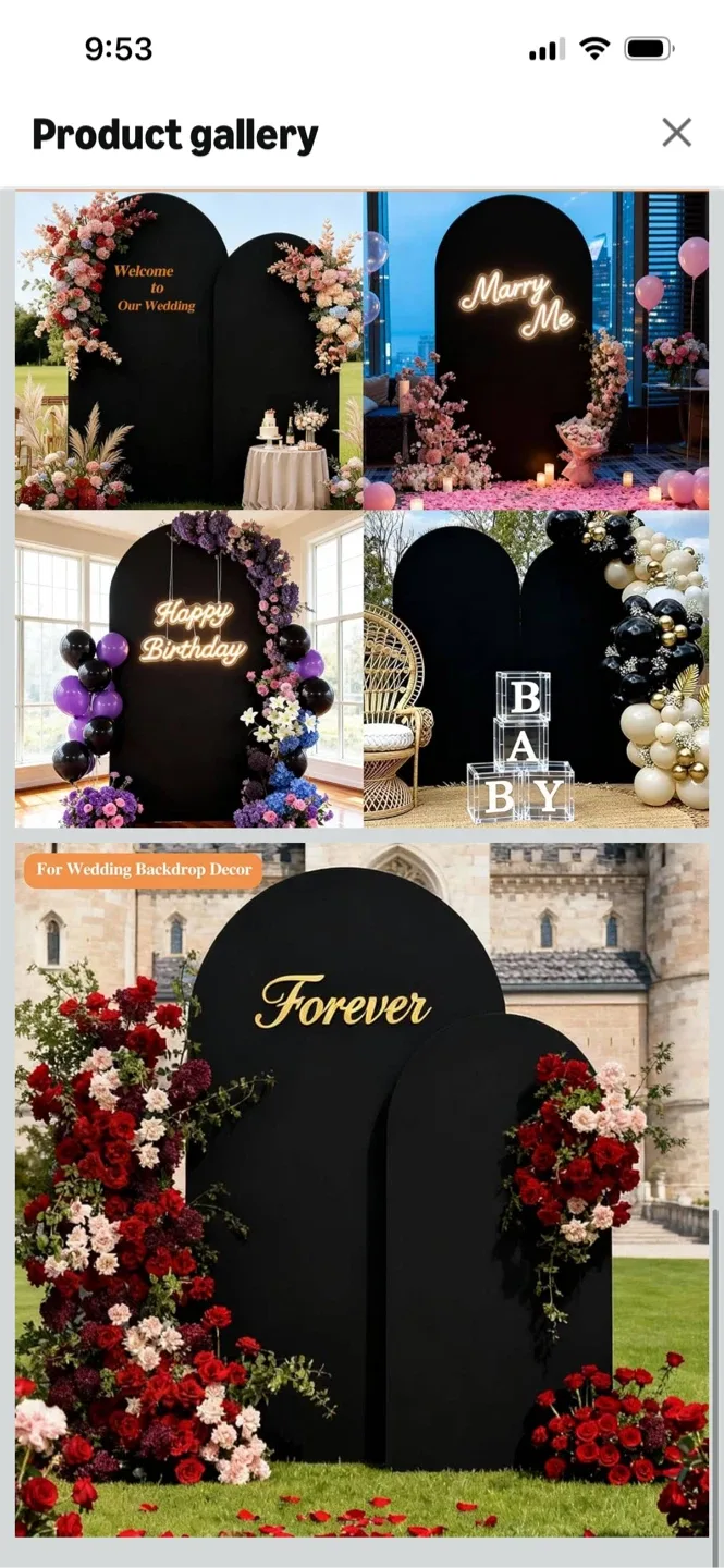 New-8ft Black Arch Backdrop Spandex Cover - photo 3