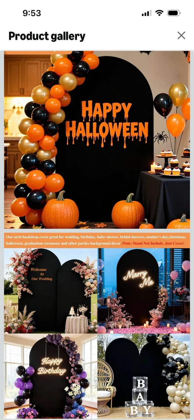 New-8ft Black Arch Backdrop Spandex Cover - photo 4
