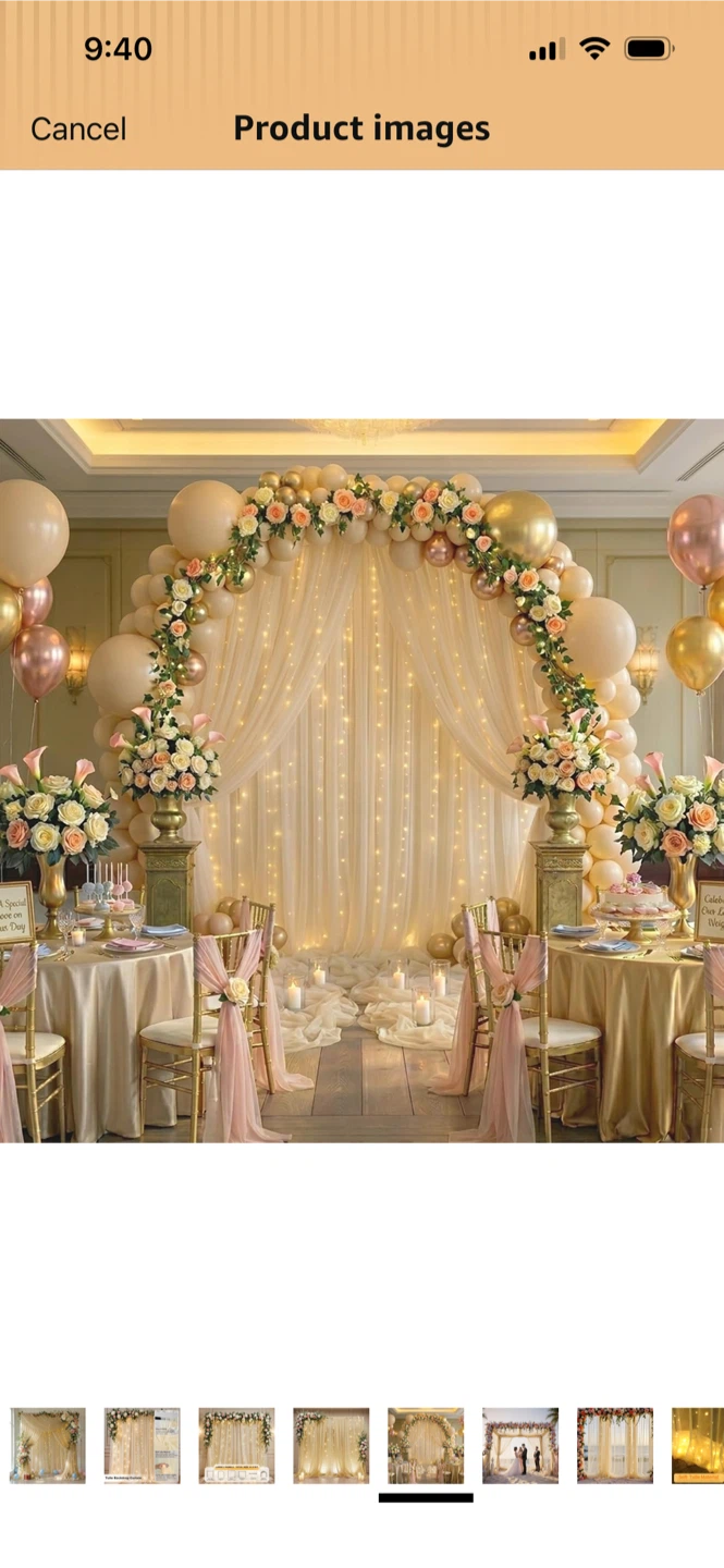 New-GALLETY Champagne Tulle Backdrop Curtain - photo 3