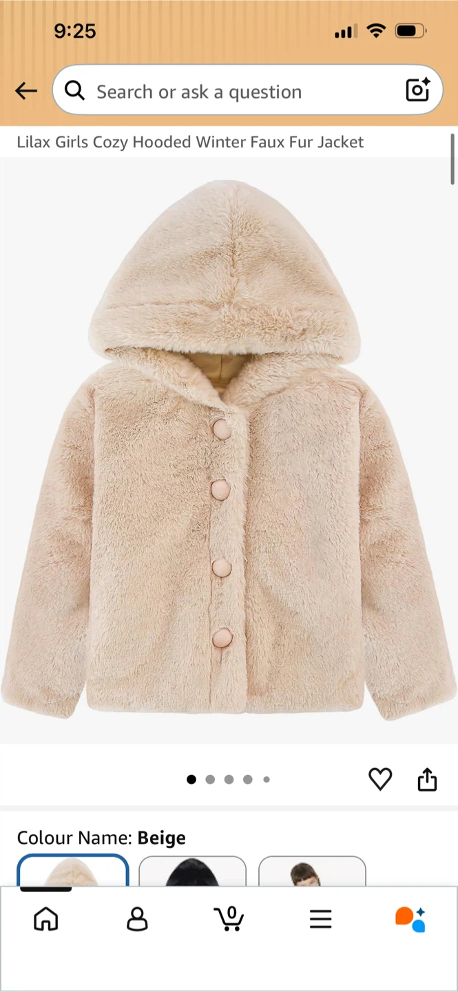 Brand new Lilax Girls Cozy Hooded Faux Fur Jacket - Beige - photo 2